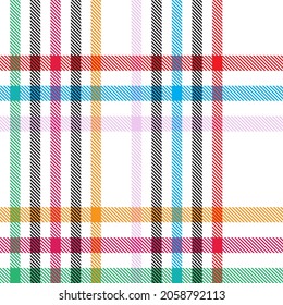 Rainbow Pastel Plaid seamless pattern for fashion textiles and graphics