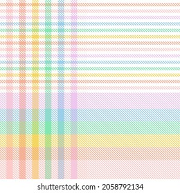 Rainbow Pastel Plaid seamless pattern for fashion textiles and graphics