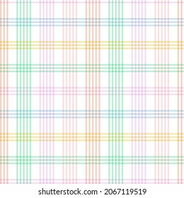 Rainbow Pastel Plaid seamless pattern for fashion textiles and graphics