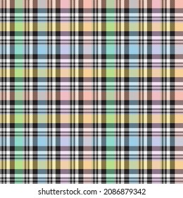 Rainbow Pastel Plaid seamless pattern for fashion textiles and graphics