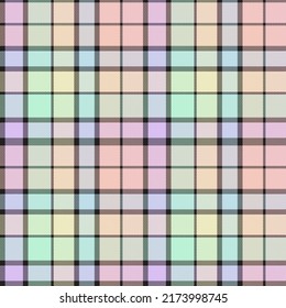 Rainbow Pastel Plaid nahtloses Muster für Modetextilien und Grafiken