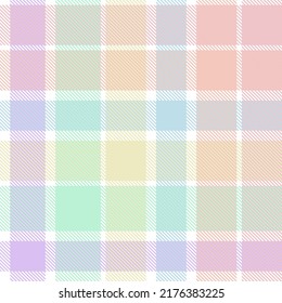 Rainbow Pastel Plaid seamless pattern for fashion textiles and graphics