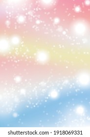 Rainbow Pastel Snow Stars Light Bokeh