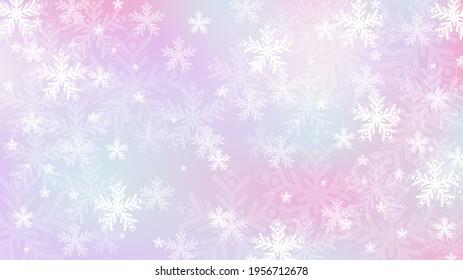 rainbow pastel snowflake bokeh banner background