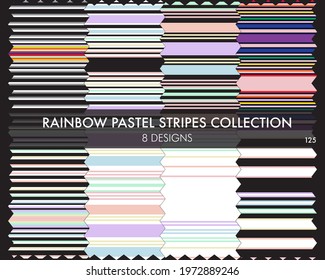 Rainbow Pastel Striped seamless pattern collection - Rainbow Pastel striped seamless pattern collection includes 8 design swatches for fashion textiles, graphics