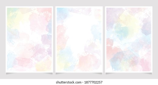 rainbow pastel unicorn candy watercolor background for wedding invitation card collection
