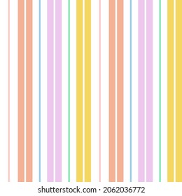 Rainbow Pastel vertical striped seamless pattern background suitable for fashion textiles, graphics