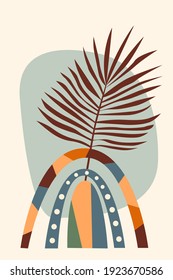 Rainbow pattern background, Boho minimalist rainbow graphic  illustration for  design nursery wall decor, t shirt print, shop flyer, contemporary poster etc.