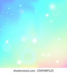 Rainbow Pattern. Blue Girlish Invitation. Fairy Gradient. Fairytale Magical Invite. Purple Kawaii Background. Pink Pastel Hologram. Girl Glitter. Candy Rainbow Pattern.