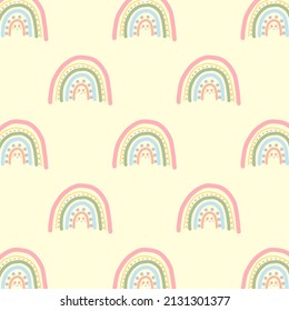 Rainbow pattern. Cheerful bright rainbow. Pattern for children's room, children's decor.

