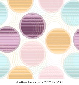 Rainbow Pattern Cute Design. Seamless Holiday Ball. Color Dot. Small Retro Polka Background.  Texture. Vector
