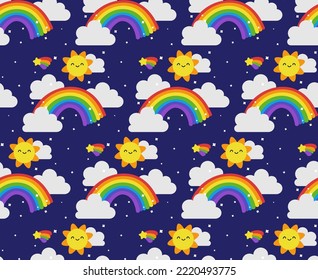 Rainbow pattern design, cute childrens background	
