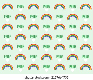 Rainbow pattern with gay pride colours and hearts. Concept diversity, freedom and happiness. Vector illustration.v