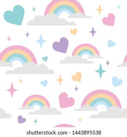 rainbow pattern with love heart and star ornament