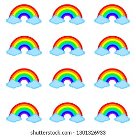 Rainbow Pattern On White Background Stock Vector (Royalty Free ...