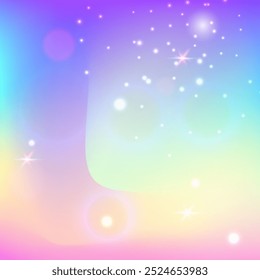 Patrón de arco iris. Princesa Gradiente. Invitación Cósmica Lila. Efecto de fantasía iridiscente. Fondo Borroso Rosa. Holograma mágico púrpura. Telón de fondo de chica. Patrón de arco iris de ensueño.