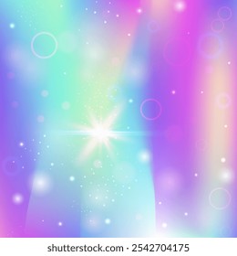 Rainbow Pattern. Purple Kawaii Hologram. Unicorn Gradient. Holographic Sparkles Invite. Pink Blurred Background. Blue Pastel Invitation. Fairy Texture. Party Rainbow Pattern.