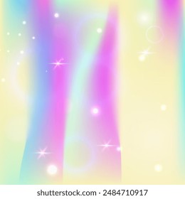 Patrón de arco iris. Holograma mágico púrpura. Invitación - Unicornio. Invitación en pastel iridiscente. Degradado de color rosa. Fondo de galaxia azul. Princesa de fondo. Patrón del arco iris del sueño.