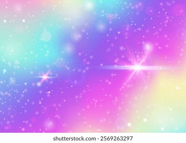 Rainbow Pattern. Purple Princess Hologram. Magic Background. Fairytale Abstract Mesh. Pink Fantasy Gradient. Blue Blurred Invitation. Girl Glitter. Party Rainbow Pattern.