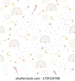 Rainbow pattern. Seamless background. Vector kids template