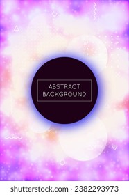 Rainbow Pattern. Tech Iridescent Elements. Science Flyer. Round Graphic. Hologram Design. Trendy Dots. Blue Magic Texture. Abstract Shape. Purple Rainbow Pattern