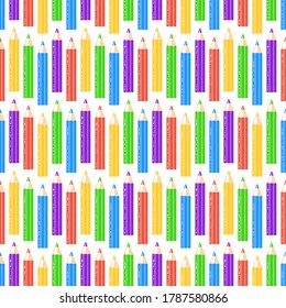 Rainbow pattern with vintage colored pencils