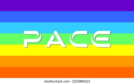 Rainbow peace - pace flag, three dimensional render,