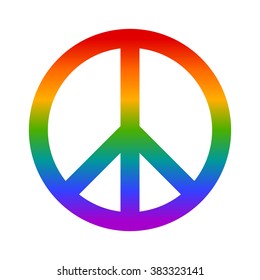 Rainbow peace sign flat vector icon for apps and websites