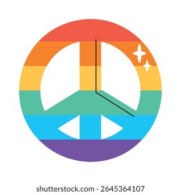 Rainbow peace symbol inspired by LGBTQ pride
