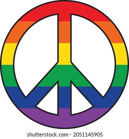 Rainbow Peace Symbol Vector Illustration. 