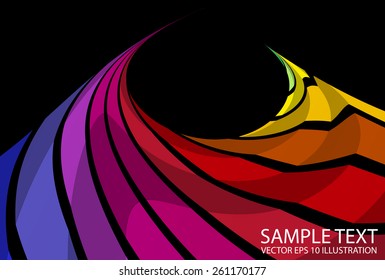 Rainbow peaks vector background illustration - Vector colorful abstract background  template