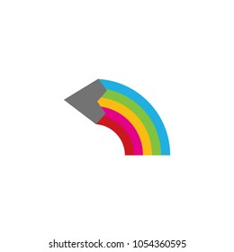 Rainbow Pencil Logo Icon Design