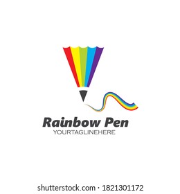 rainbow pencil vector icon  of education design