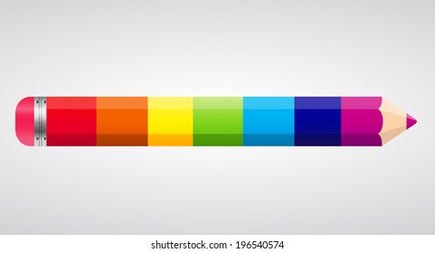 Rainbow Pencil Vector Illustration