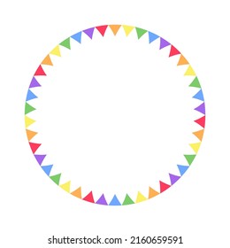 Rainbow Pennant Frame. Simple Minimal Border Template.