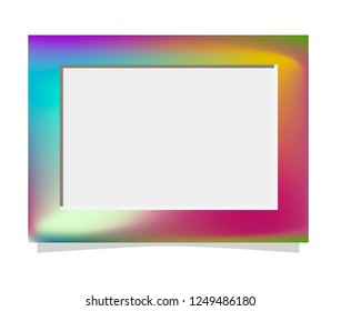 Rainbow photo frame, gradients vector image of trendy color
