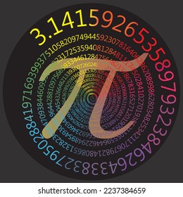 Rainbow Pi mit 1000 Pi-Zahlen verdrehte eine digitale Spirale.