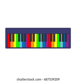 Rainbow piano keyboard