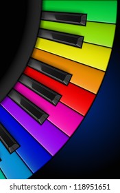 Rainbow Piano keys. Vertical Illustration for design