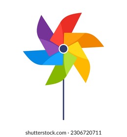 Rainbow pinwheel icon. Clipart image isolated on white background