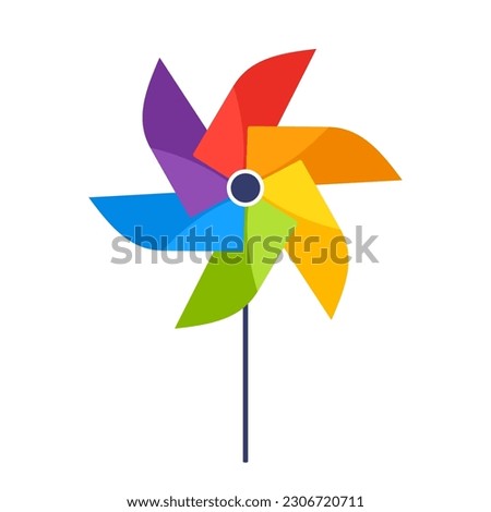 Rainbow pinwheel icon. Clipart image isolated on white background