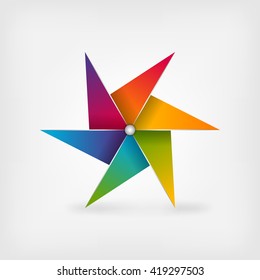 rainbow pinwheel symbol. vector illustration - eps 10 
