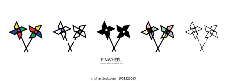 rainbow pinwheel vector type icon