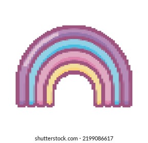 rainbow pixel art isolated icon