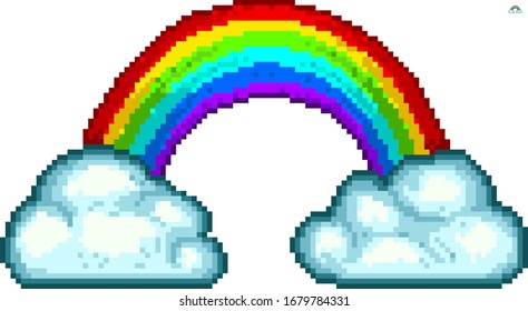 Rainbow. Pixel Art Vector Illustration