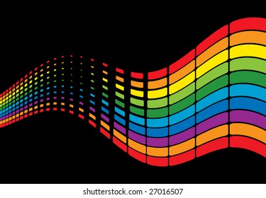 Rainbow Pixel Wave Abstract (Vector)