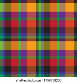 Rainbow Plaid, checkered, tartan seamless pattern suitable for fashion textiles and graphics