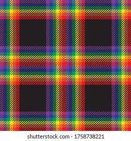 Rainbow Plaid, checkered, tartan seamless pattern suitable for fashion textiles and graphics