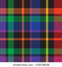 Rainbow Plaid, checkered, tartan seamless pattern suitable for fashion textiles and graphics