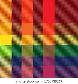 Rainbow Plaid, checkered, tartan seamless pattern suitable for fashion textiles and graphics